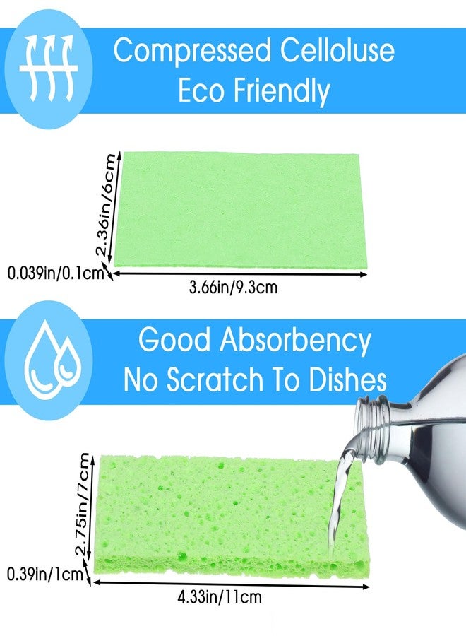 Dimeho 100pcs Kitchen Sponges Bulk Natural Sponges for Dishes Reusable Dish Sponge Scrub Compressed Wood Pulp Sponge Non-Scratch Cleaning Spongefor Kids DIY Kitchen Bathroom Household - Image 2